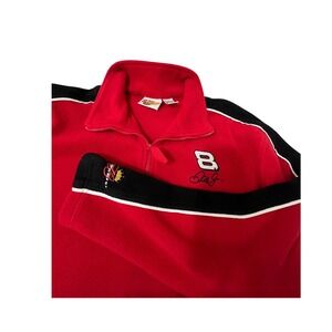 Winners Circle Dale Jr 8 NASCAR Budweiser Fleece‎ Quarter Zip Red Mens medium